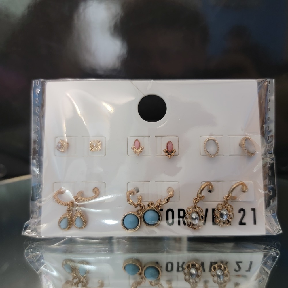 Forever 21 | Gold | Earrings | Studs | Drops | 6 Pairs
